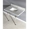 Kingston Brass 36" x 22" Carrara Marble Vanity Top with Clear Acrylic Console Legs, Carrara Marble/Brushed Nickel KVPB3630MASQ8 - alternate 3